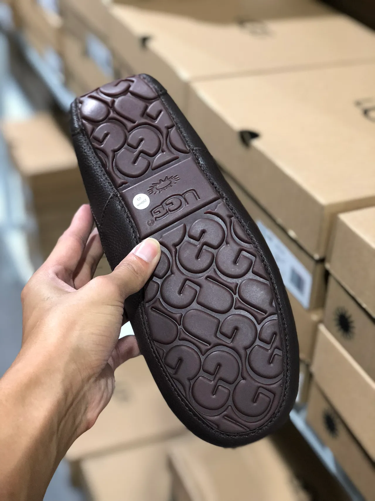 UGG Tasman Brown Leather Shearling-Lined Loafers 2