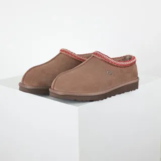 UGG Tasman Marrón Rojo Parte superior de ante Borde tricot trenzado Zapatos casuales