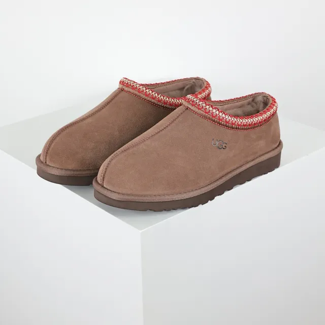 UGG Tasman Chaussures casuales Marron Rouge Haut en daim Borde tricot tressé 2