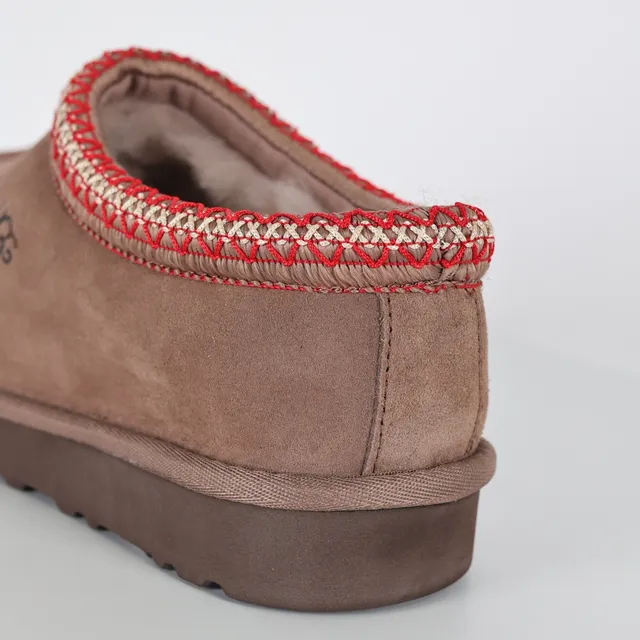 UGG Tasman Chaussures casuales Marron Rouge Haut en daim Borde tricot tressé 4