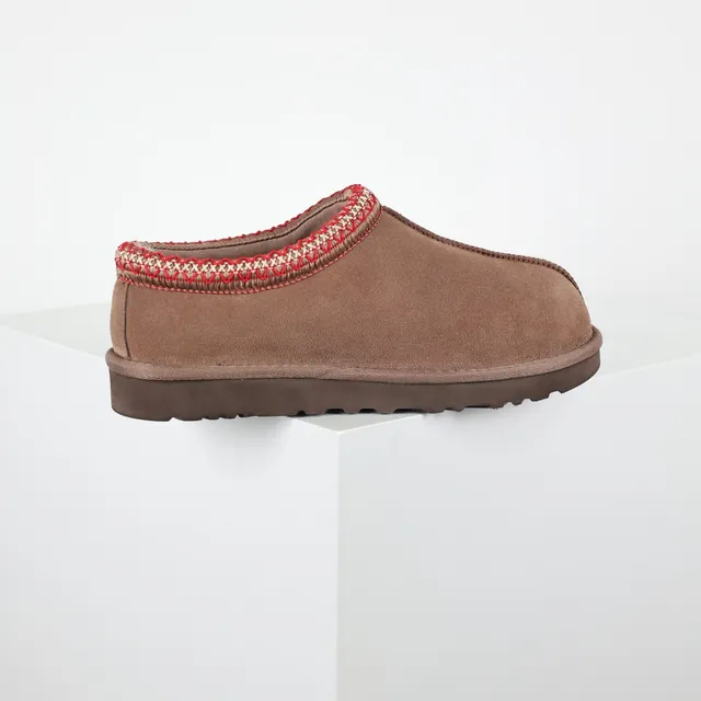 UGG Tasman Chaussures casuales Marron Rouge Haut en daim Borde tricot tressé 7
