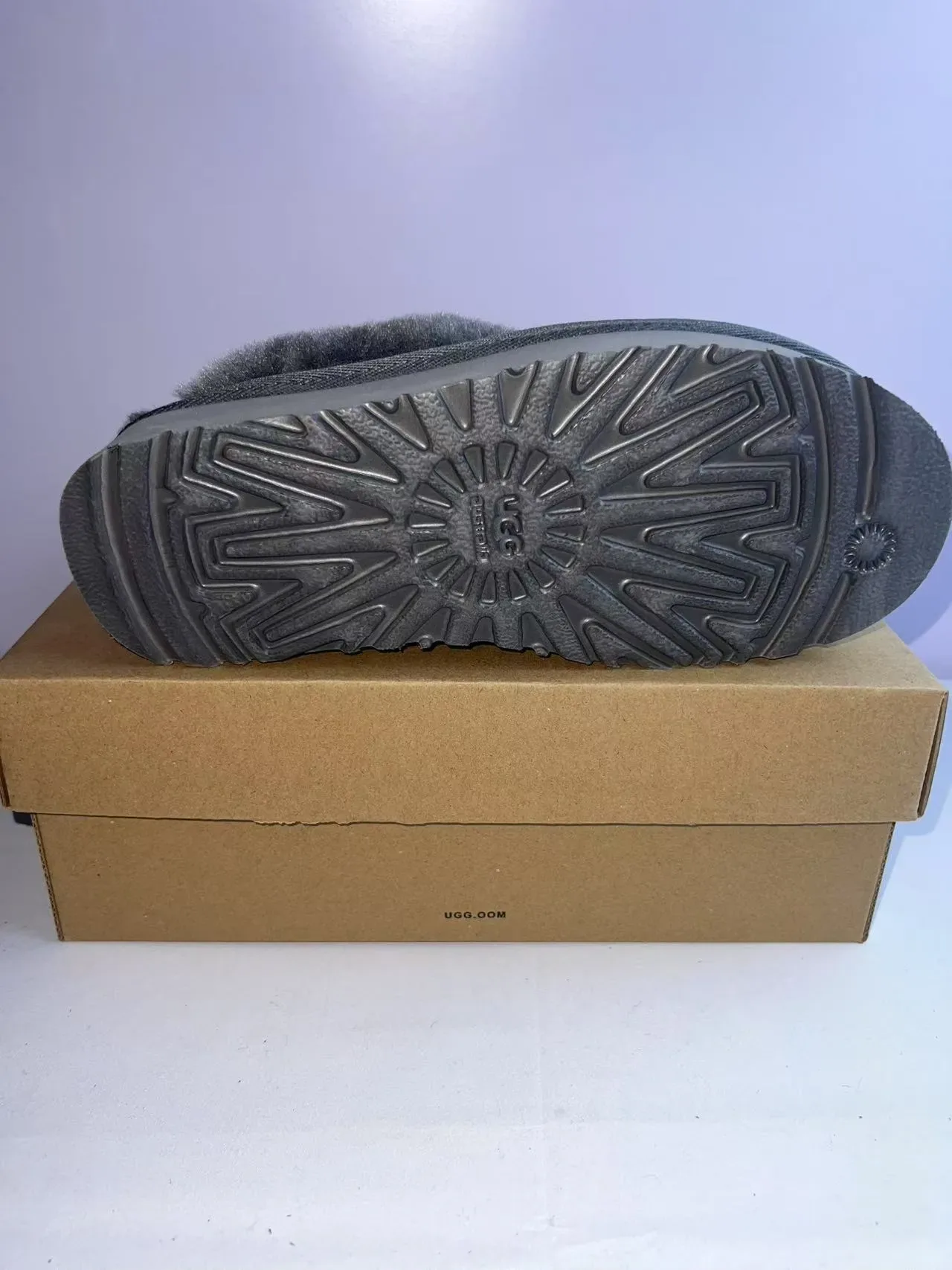 UGG Tasman Charcoal Gray Shearling-Lined Platform Slipper 2