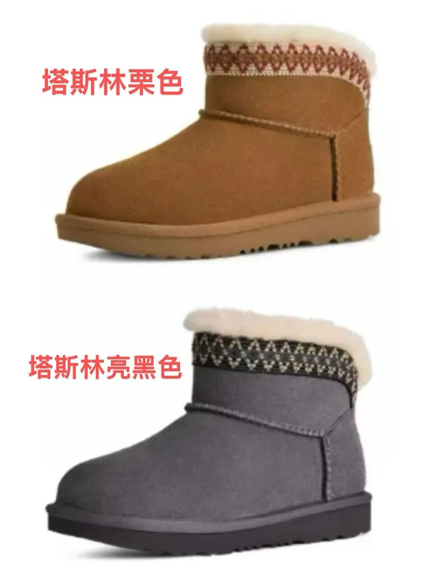 UGG Tasman Charcoal Gray Shearling-Lined Snow Boots 2