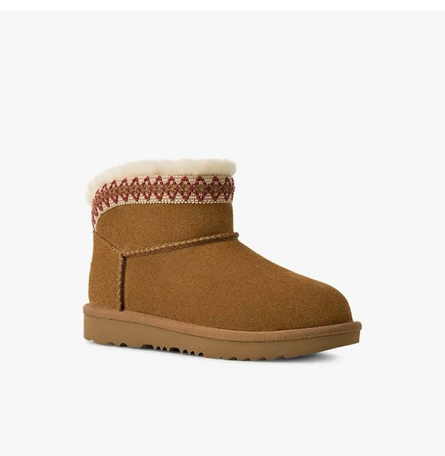 UGG Tasman Charcoal Gray Shearling-Lined Snow Boots 5