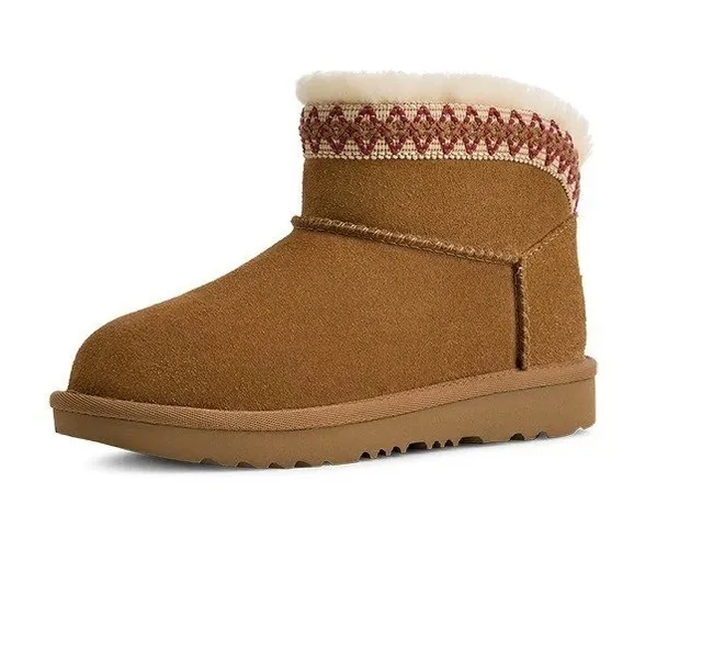 UGG Tasman Charcoal Gray Shearling-Lined Snow Boots 6