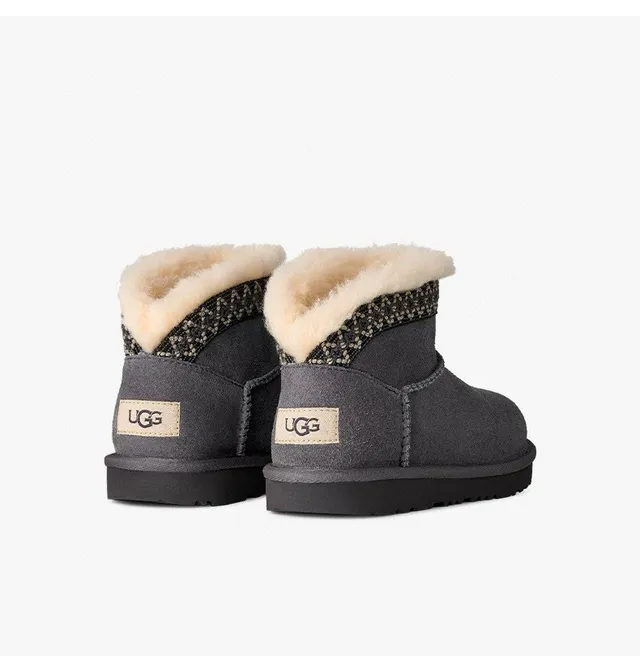 UGG Tasman Charcoal Gray Shearling-Lined Snow Boots 7
