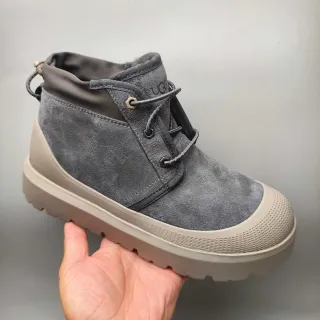 UGG Tasman Gray Beige Suede Upper Chunky Platform Sole Ankle Boots