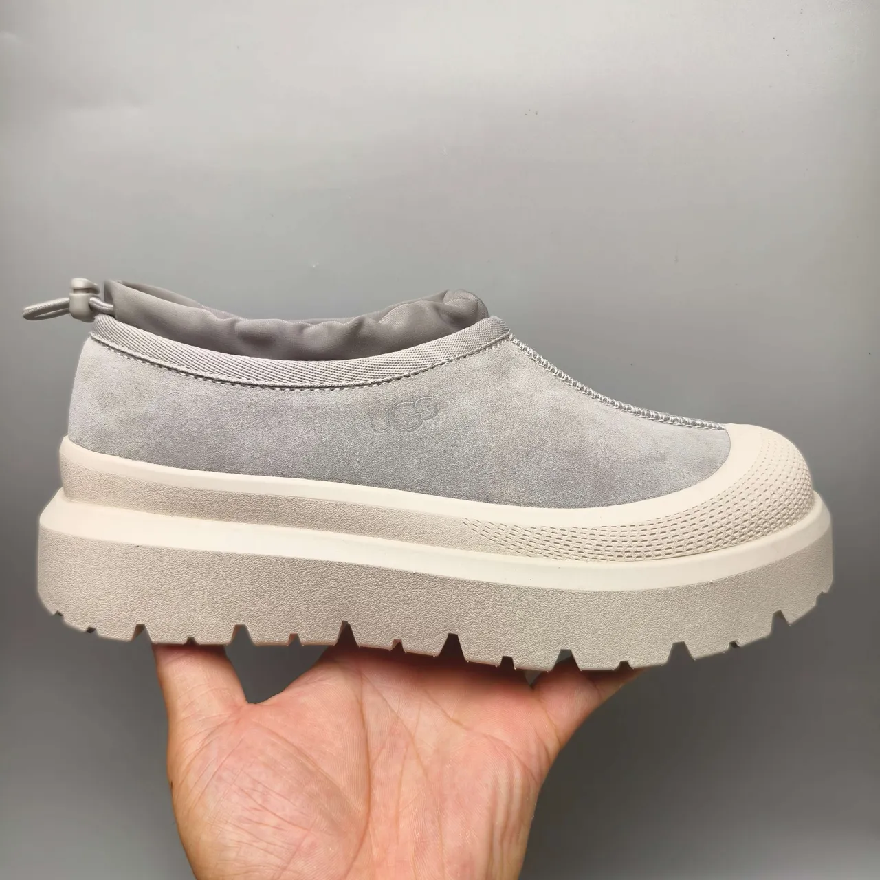 UGG Tasman Gray Suede Slip-On Chunky Sneakers 2