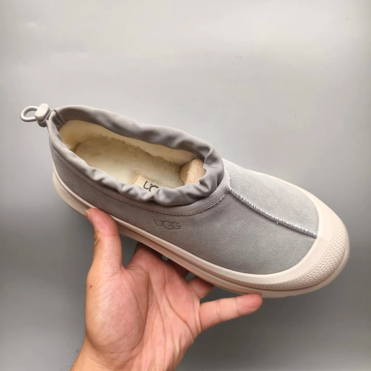 UGG Tasman Gray Suede Slip-On Chunky Sneakers 3