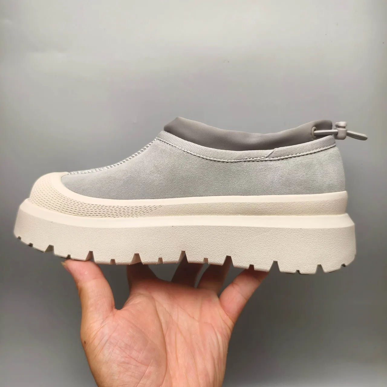 UGG Tasman Gray Suede Slip-On Chunky Sneakers 7