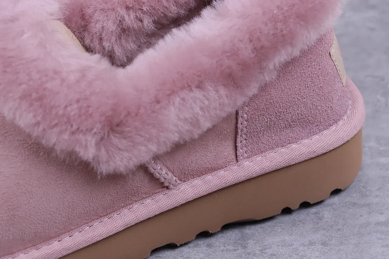 UGG Tasman Rose Brun Daim Supérieur Plié Col en Peau de Mouton Chaussures Casual 3