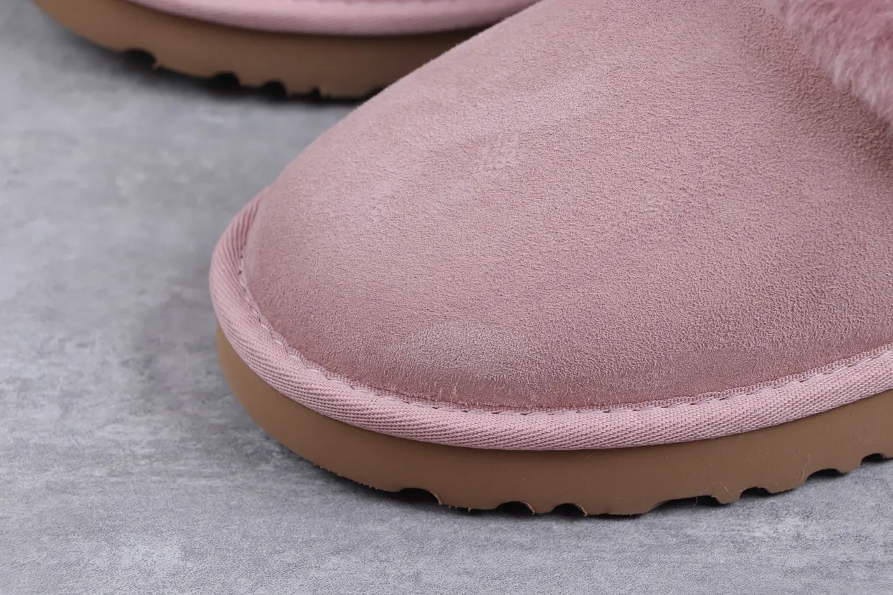 UGG Tasman Rose Brun Daim Supérieur Plié Col en Peau de Mouton Chaussures Casual 4