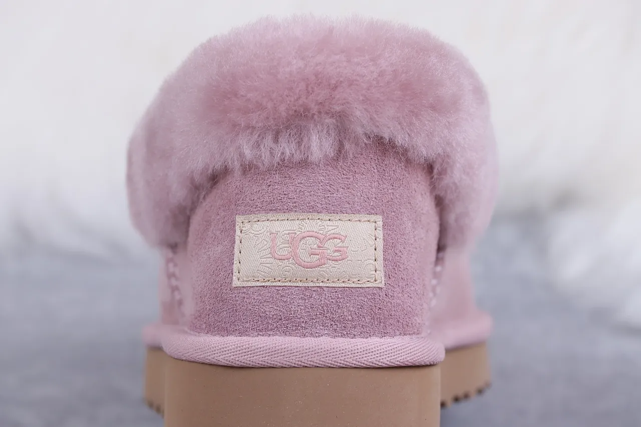 UGG Tasman Rose Brun Daim Supérieur Plié Col en Peau de Mouton Chaussures Casual 5