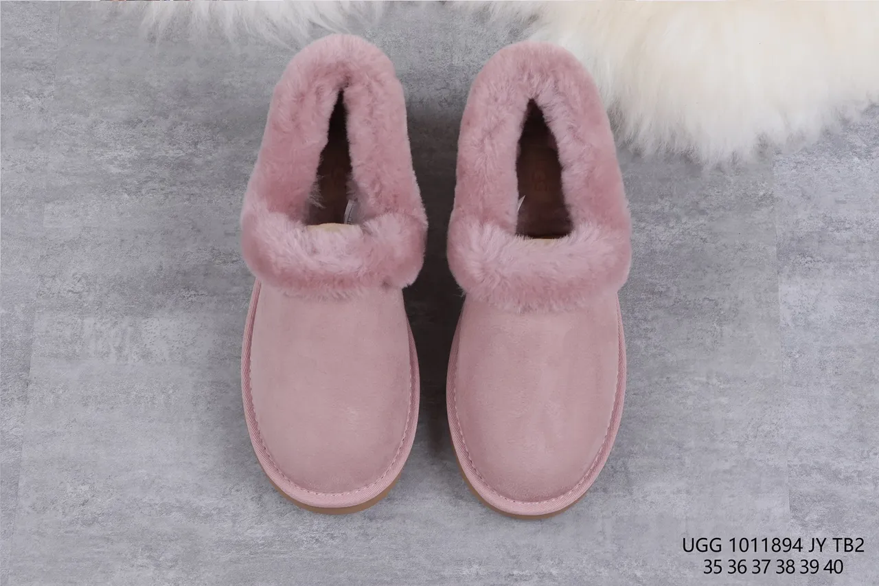 UGG Tasman Rose Brun Daim Supérieur Plié Col en Peau de Mouton Chaussures Casual 9