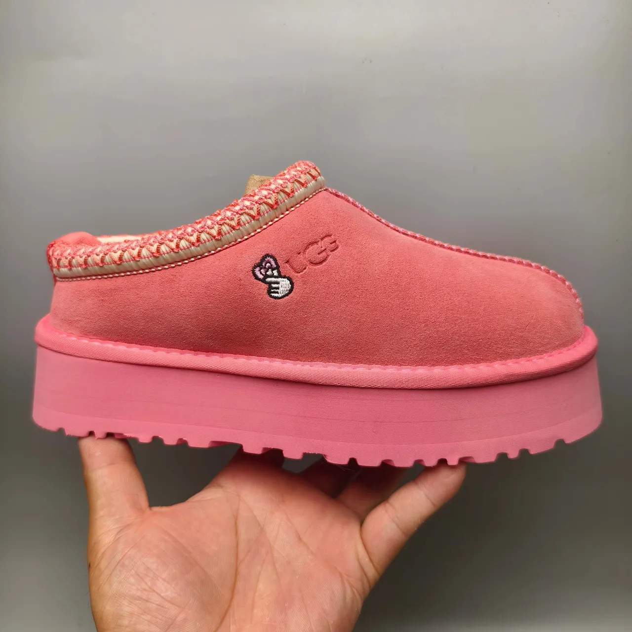 UGG Tasman Pink Platform Sole Suede Upper Casual Shoes 2