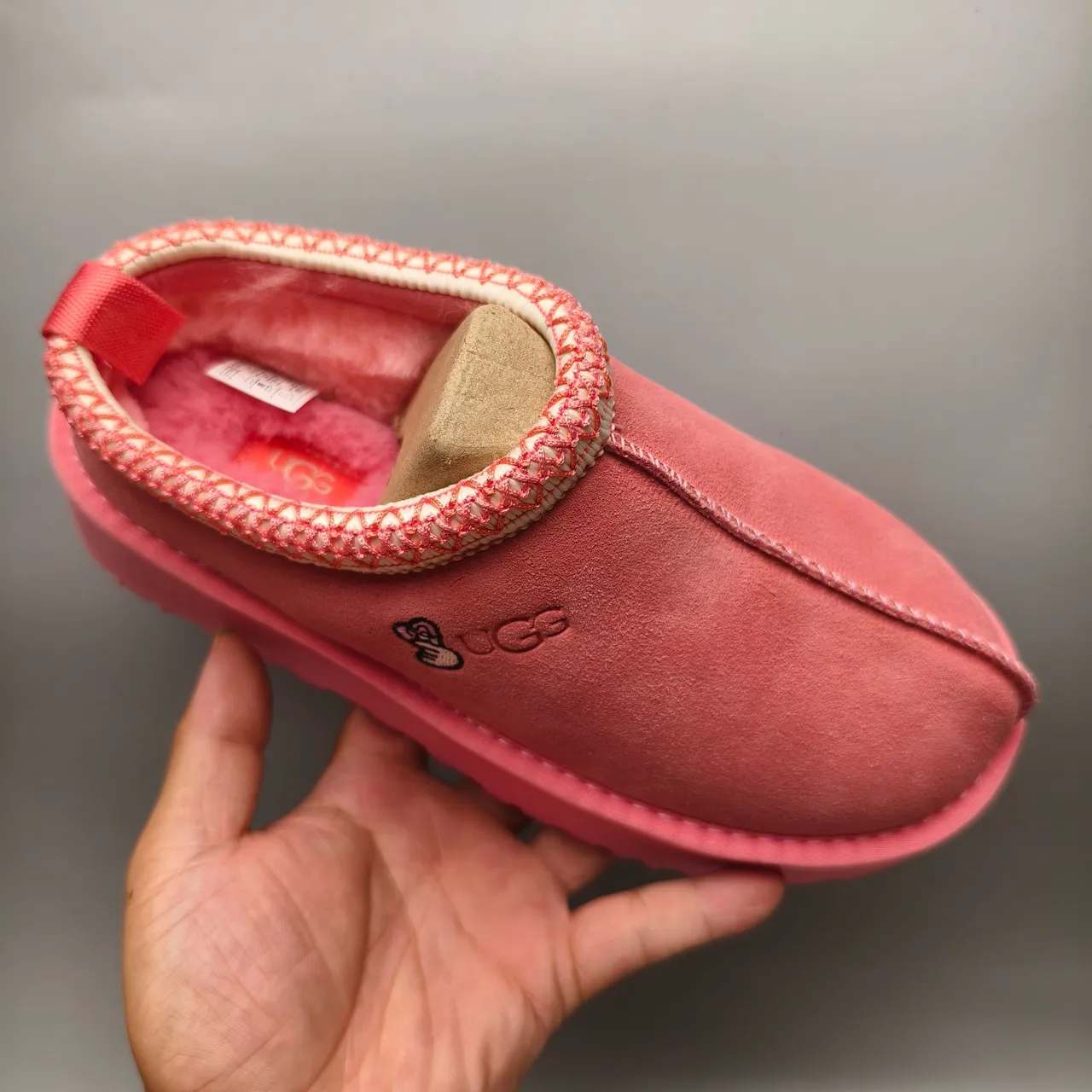 UGG Tasman Pink Platform Sole Suede Upper Casual Shoes 3