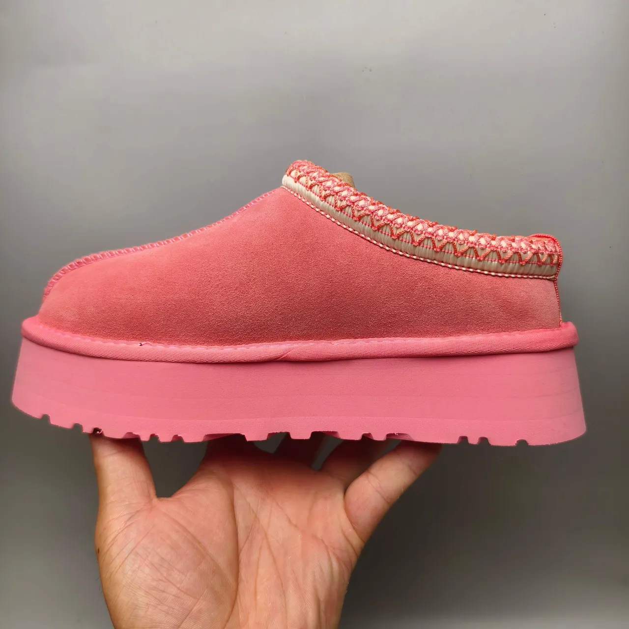 UGG Tasman Pink Platform Sole Suede Upper Casual Shoes 7