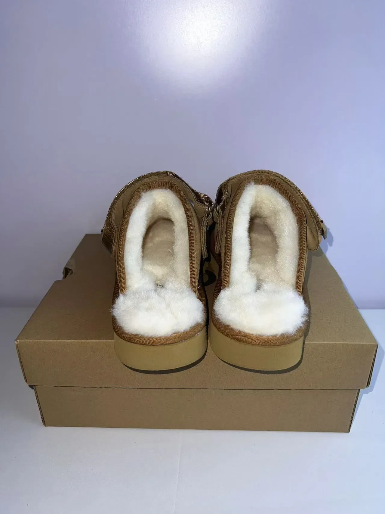 UGG Tasman Tan Suede Shearling-Lined Backstrap Slipper 3