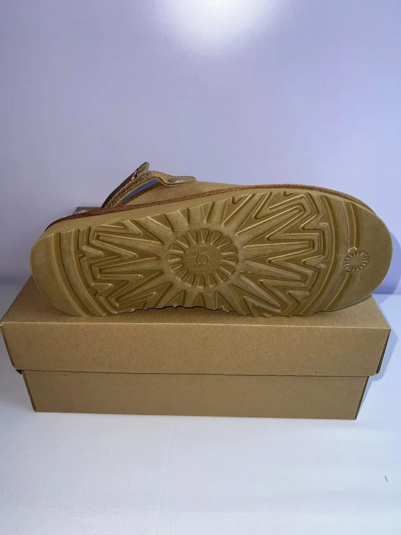 UGG Tasman Tan Suede Shearling-Lined Backstrap Slipper 5
