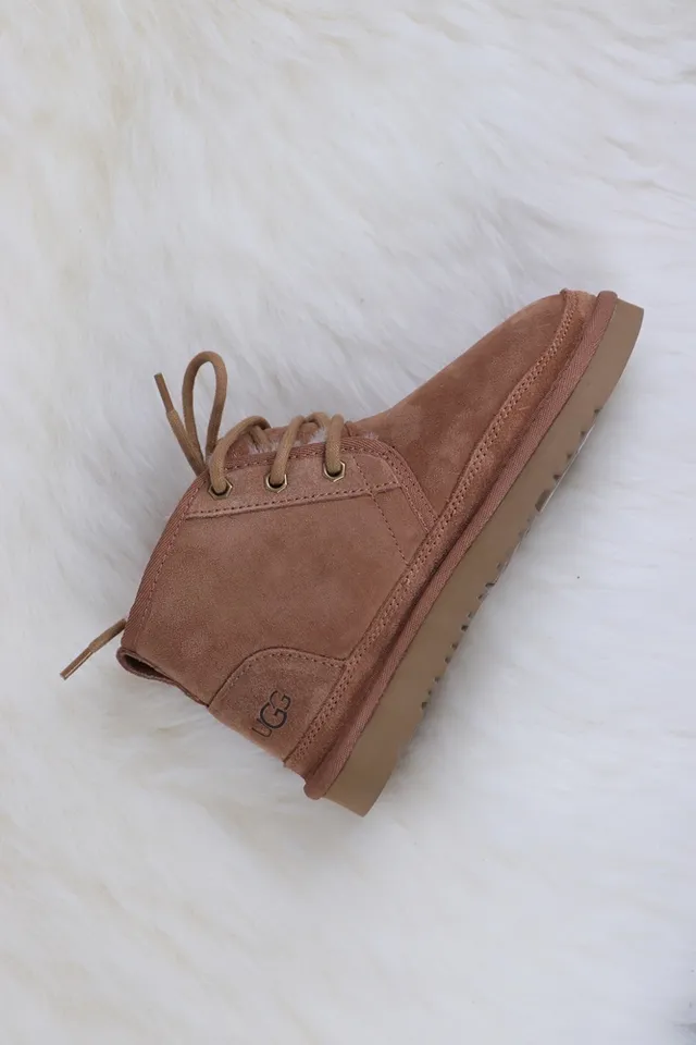 UGG Tasman टैन सूड शियरलिंग लाइन लेस-अप एंक्ल बूट्स 2