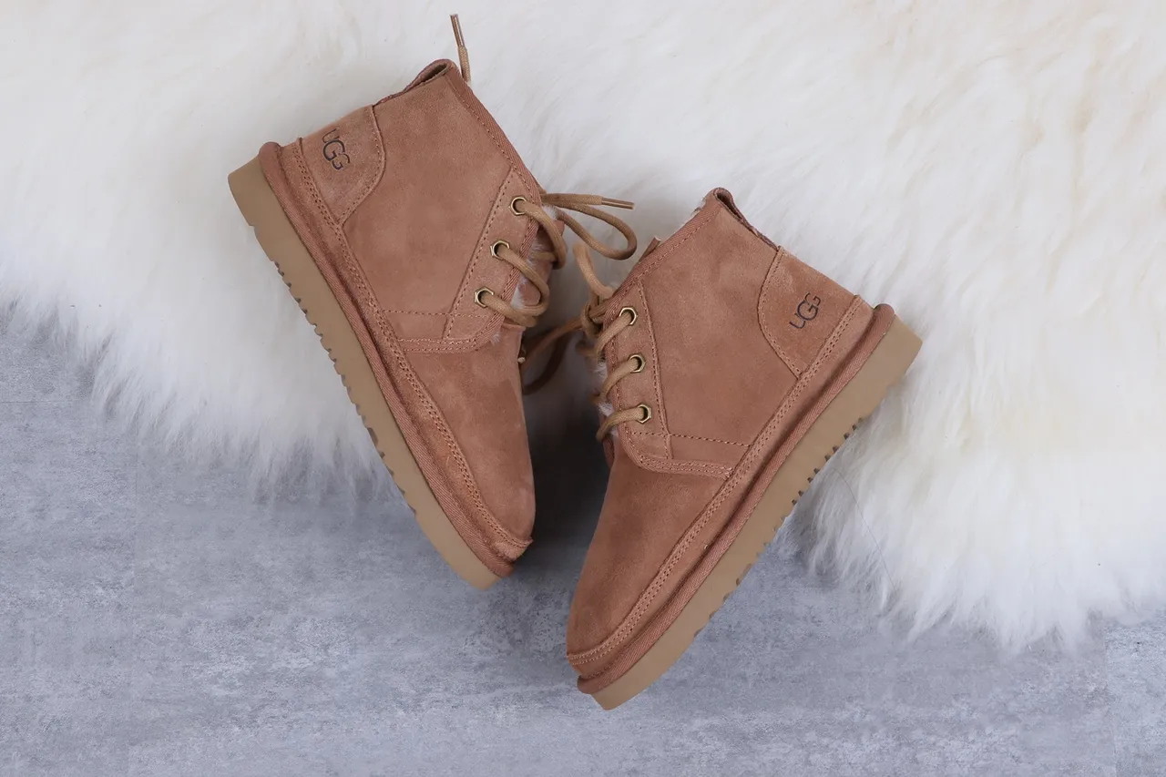 UGG Tasman टैन सूड शियरलिंग लाइन लेस-अप एंक्ल बूट्स 3