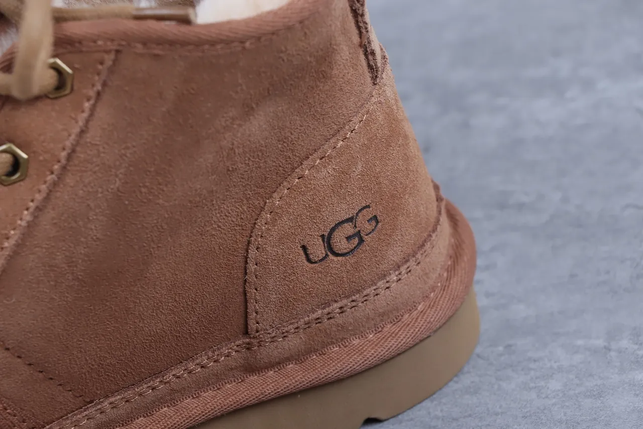 UGG Tasman टैन सूड शियरलिंग लाइन लेस-अप एंक्ल बूट्स 5