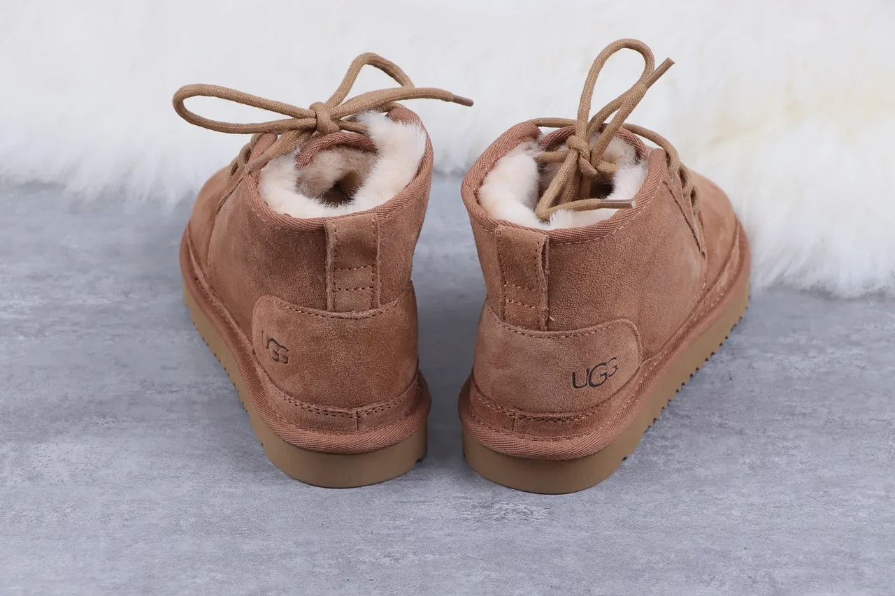 UGG Tasman टैन सूड शियरलिंग लाइन लेस-अप एंक्ल बूट्स 8