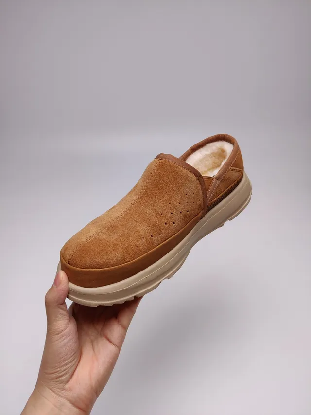 UGG Tasman Tan Suede Shearling-Lined Loafer 5