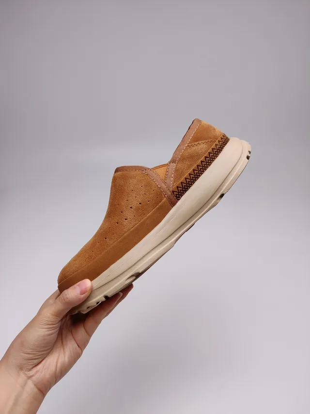 UGG Tasman Tan Suede Shearling-Lined Loafer 8