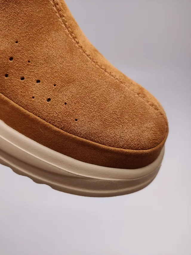 UGG Tasman Tan Suede Shearling-Lined Loafer 9
