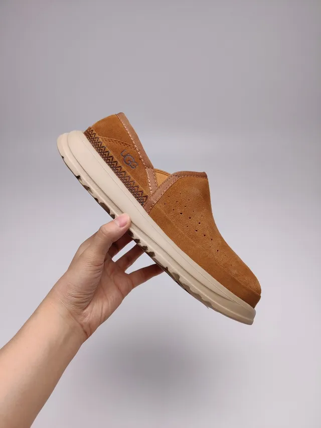 UGG Tasman Tan Suede Shearling-Lined Loafer 10