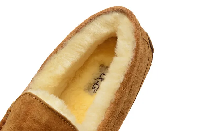 UGG Tasman Tan Suede Shearling-Lined Loafer 3