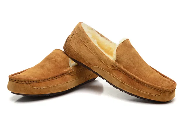 UGG Tasman Tan Suede Shearling-Lined Loafer 5