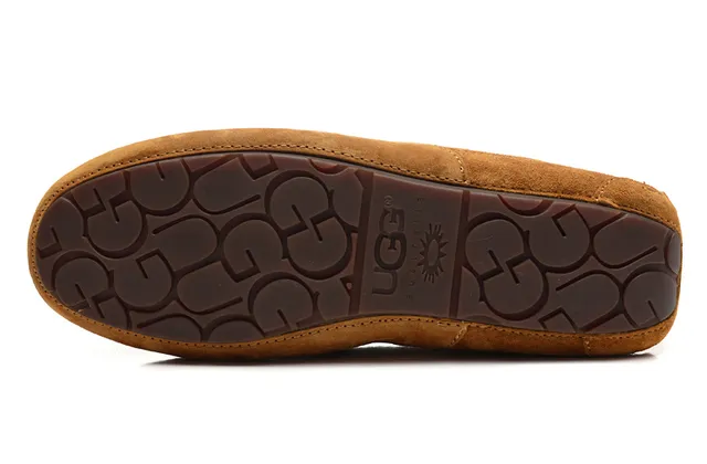UGG Tasman Tan Suede Shearling-Lined Loafer 10