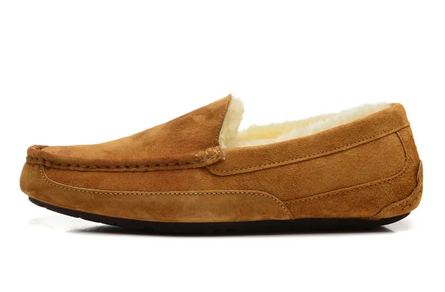 UGG Tasman Tan Suede Shearling-Lined Loafer 12