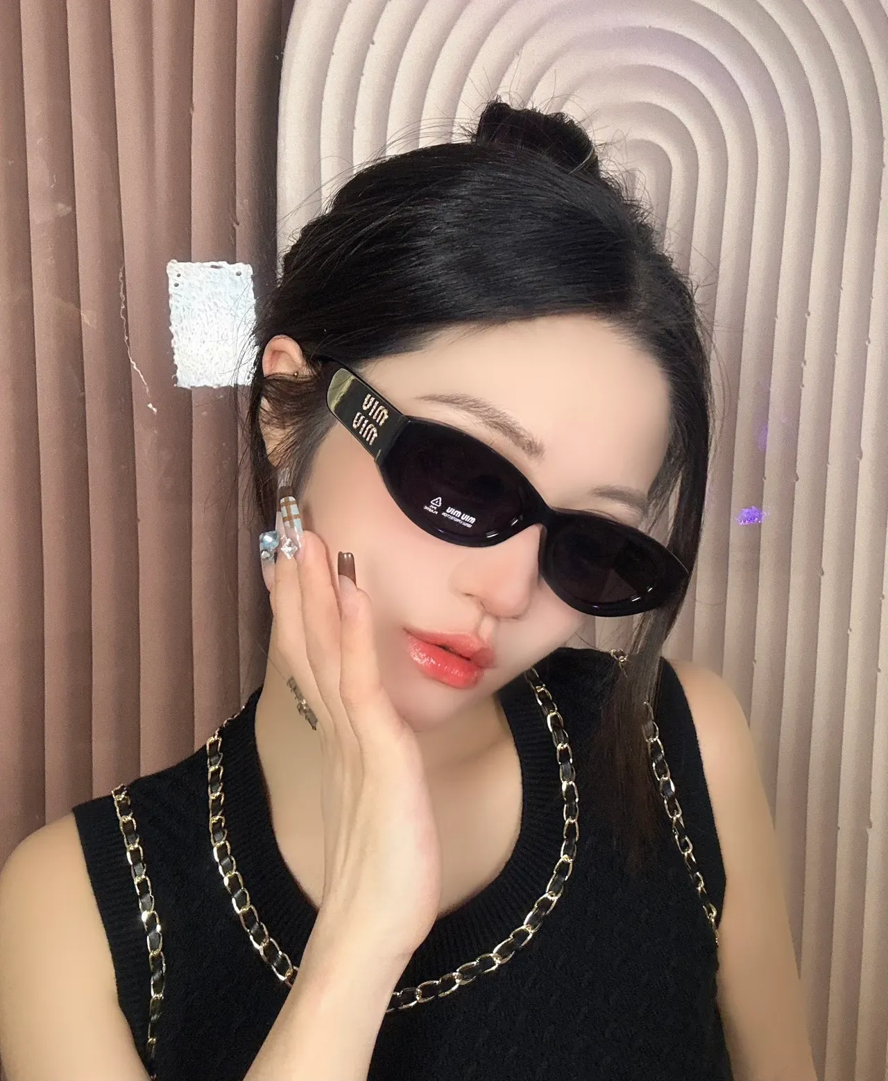 UMA WANG Oval Matte Brown Sunglasses 2