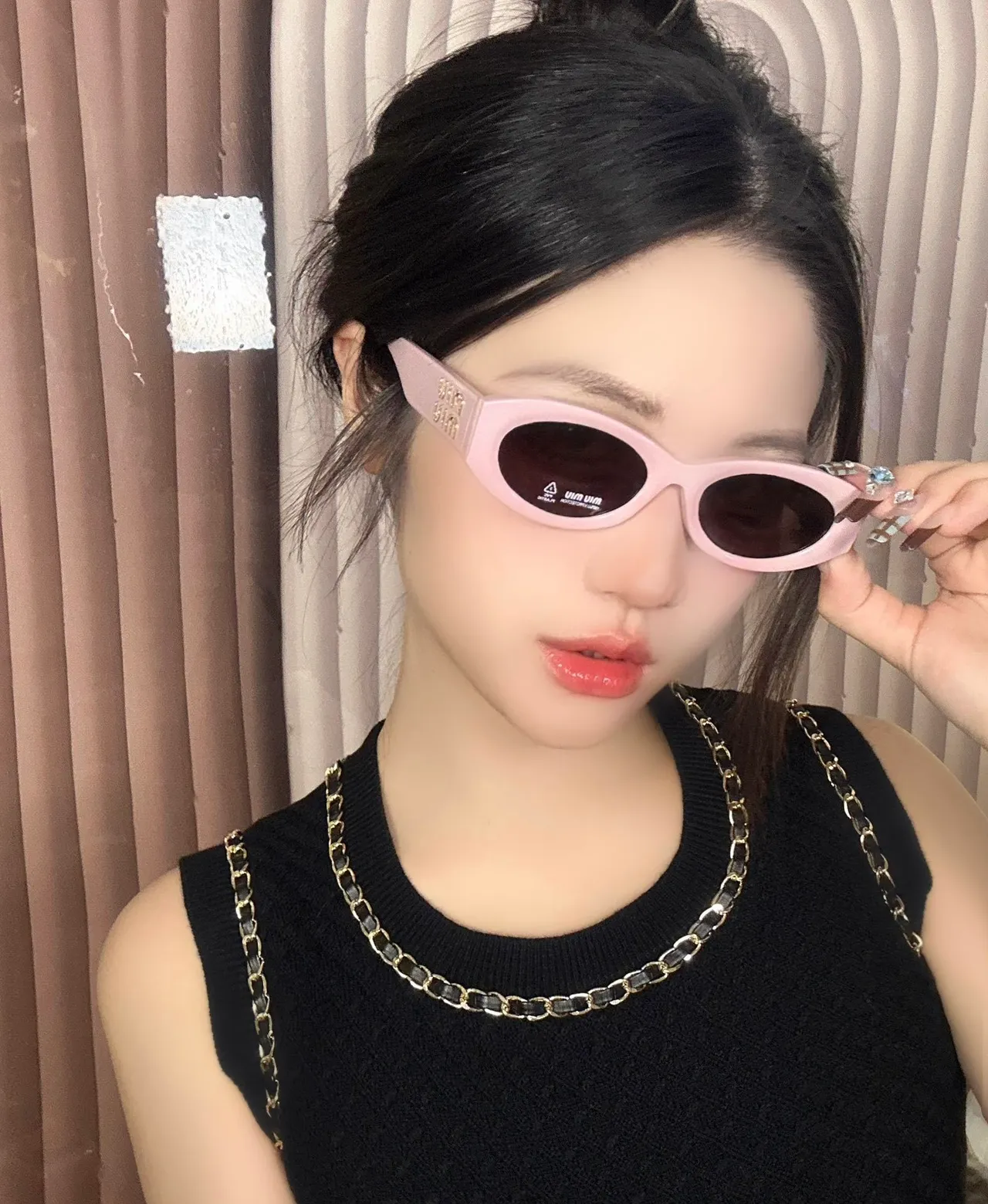 UMA WANG Oval Matte Brown Sunglasses 4