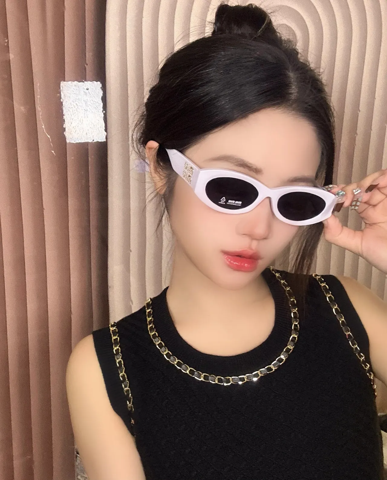 UMA WANG Oval Matte Brown Sunglasses 5