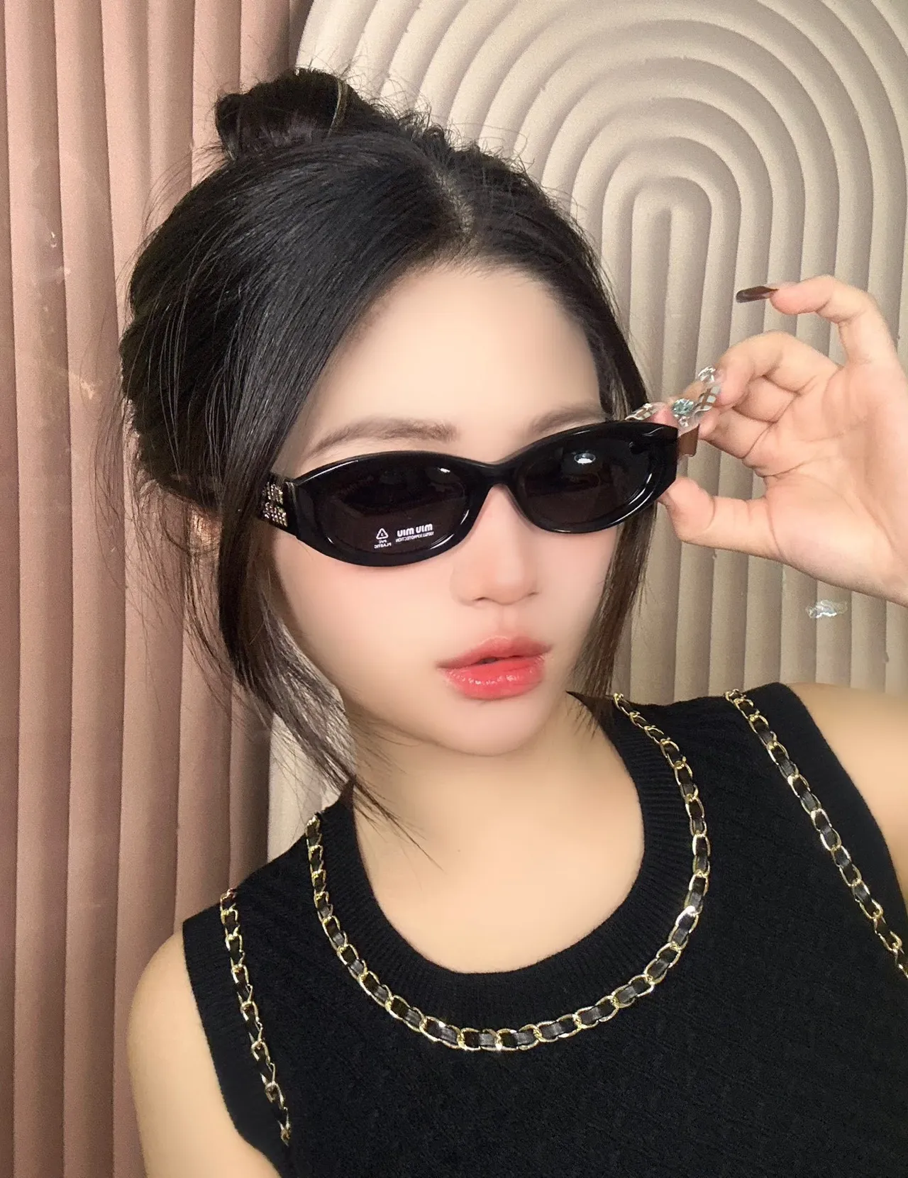 UMA WANG Oval Matte Brown Sunglasses 6