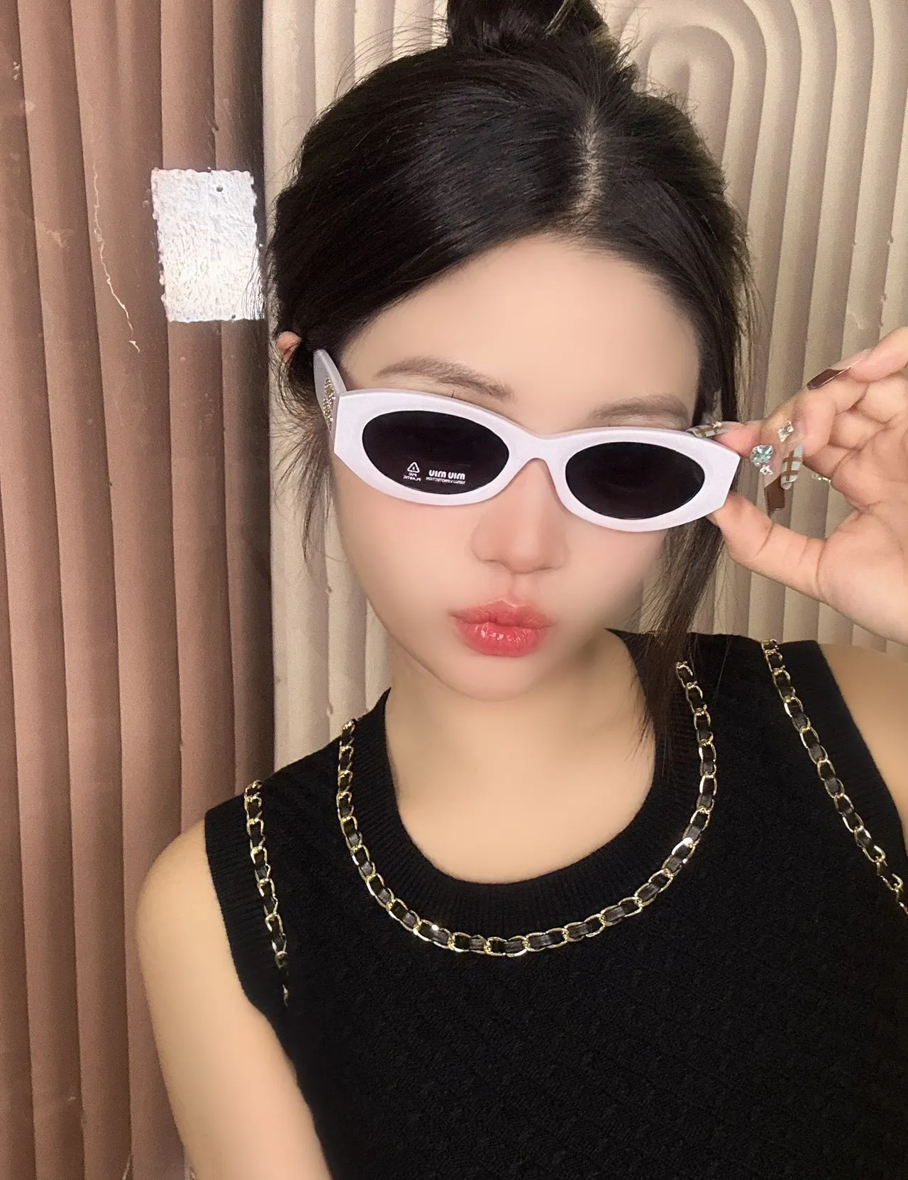 UMA WANG Oval Matte Brown Sunglasses 8