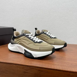 Valentino Beige Black Platform Sole Layered Mesh And Synthetic Overlays Chunky Sneakers