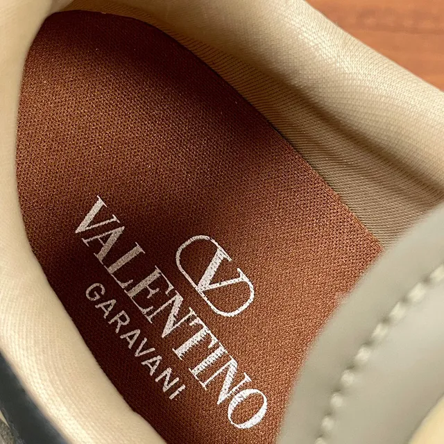 Valentino Beige Noir Semelle de Plateforme Couches de Maille Et Overlays Synthétiques Sneakers Chunky 8