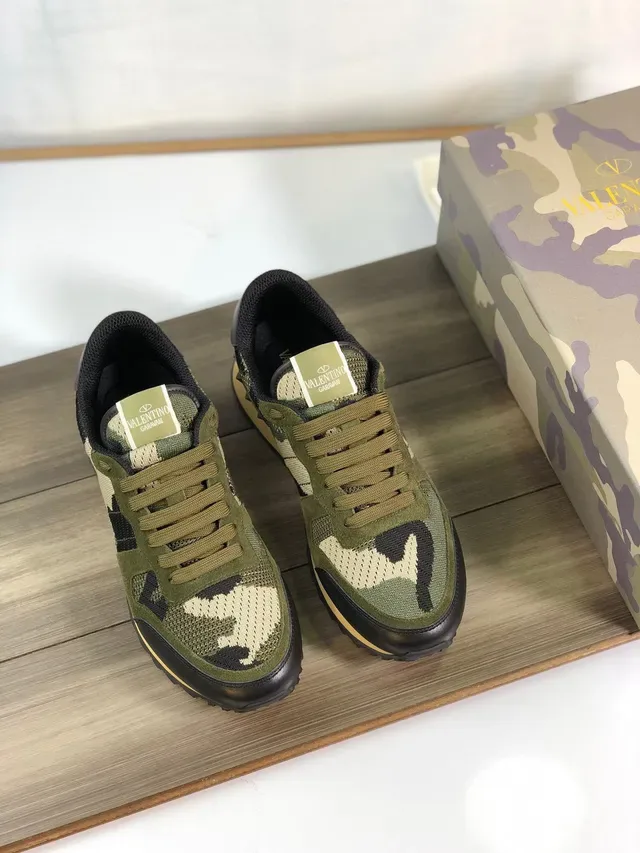 Valentino Camouflage Mesh and Suede Lifestyle Sneakers 2