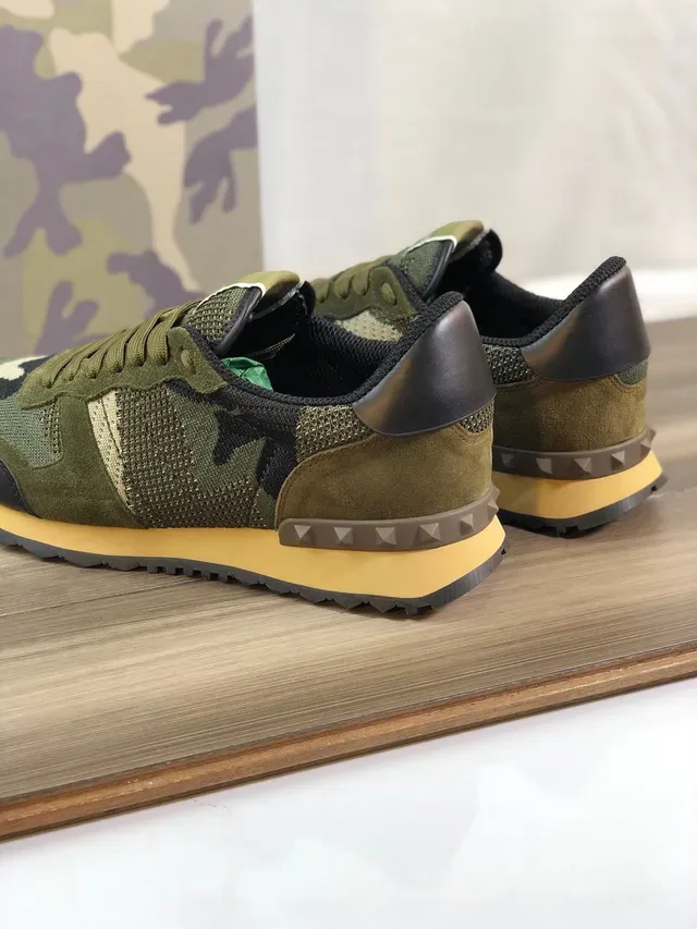Valentino Camouflage Mesh and Suede Lifestyle Sneakers 3