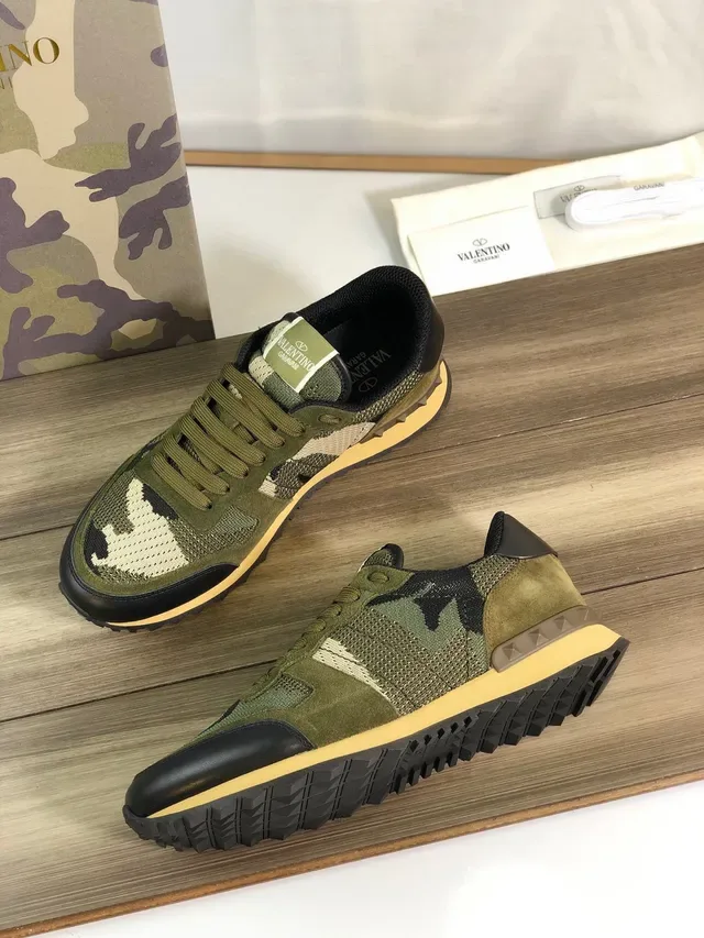 Valentino Camouflage Mesh and Suede Lifestyle Sneakers 5