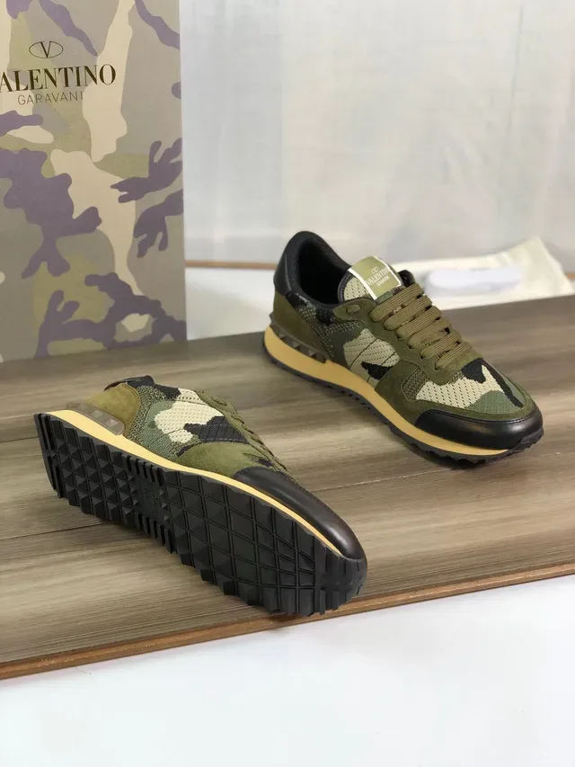 Valentino Camouflage Mesh and Suede Lifestyle Sneakers 6