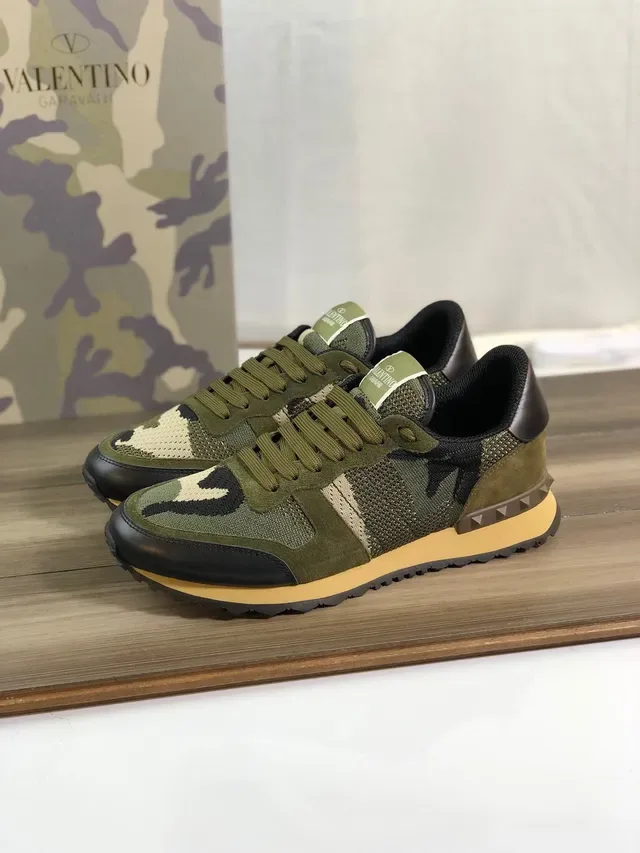 Valentino Camouflage Mesh and Suede Lifestyle Sneakers 8