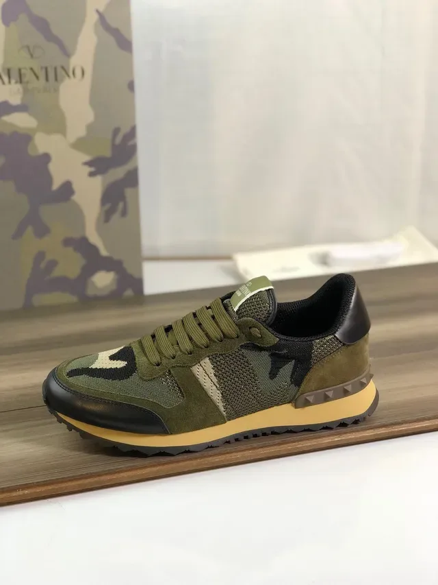 Valentino Camouflage Mesh and Suede Lifestyle Sneakers 9
