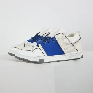Valentino Garavani One Stud حذاء رياضي أسلوب الحياة أبيض وأزرق ملكي