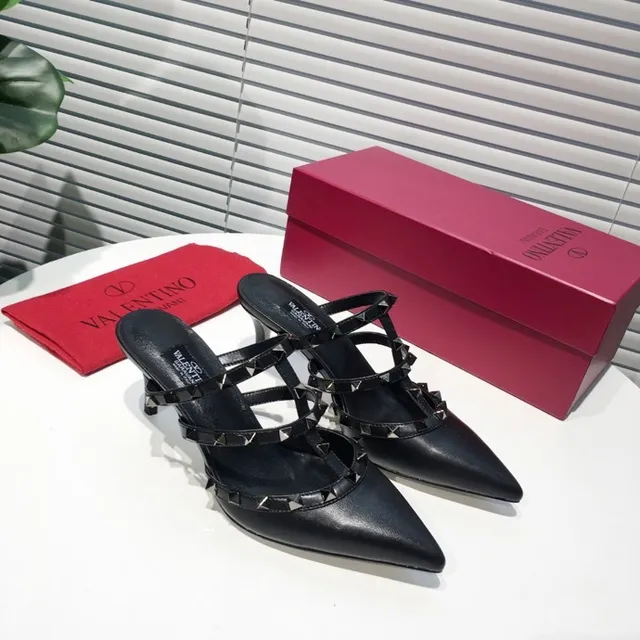 Valentino Rockstud Black Stud-Embellished Pointed-Toe Stilettos 3
